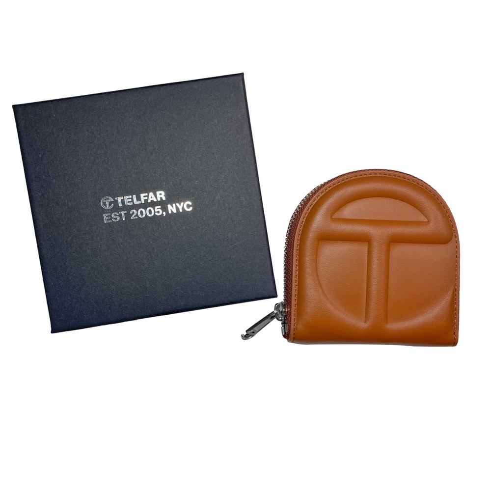 Telfar Tan Leather Wallet with Zipper